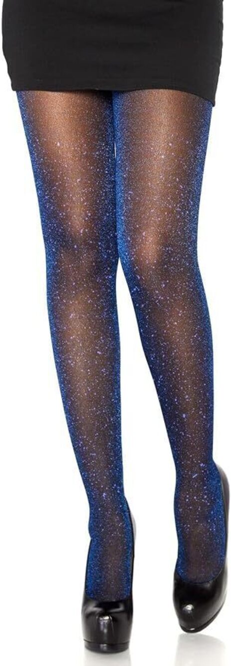 Leg Avenue - Marsha Lurex Shimmer Tights - BLACK/ROYAL